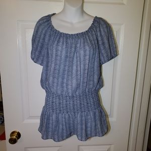 Michael Kors Sinched Waist Striped Top